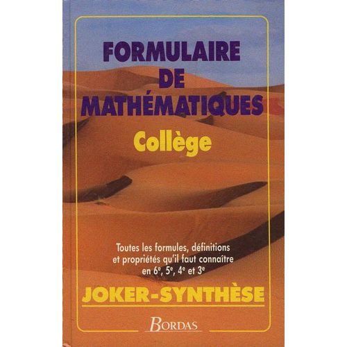 Formulaire De Mathématiques - Collège