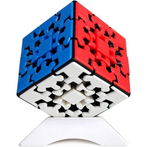 Yumo Gear Cube 3x3 Puzzle Kungfu Cube 3d Puzzle 3x3x3 Cube Puzzle Smooth Cube Twist Puzzle Cube Avec Un Cube Trépied (Sans Autocollant)