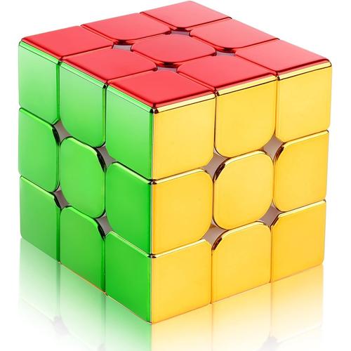 Cyclone Boys Original Magnetic Speed Cube 3x3x3, Mirror Reflective Stickerless Magic Cube, Personalized Shiny Cube Puzzles For Kids Adults (56mm)