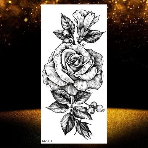 Tatouage Temporaire Fleur De Henné Noir Pour Femmes Faux Bijoux En Dentelle Autocollant Pendentif D'art Corporel Pour Mariage Indien Maquillage 