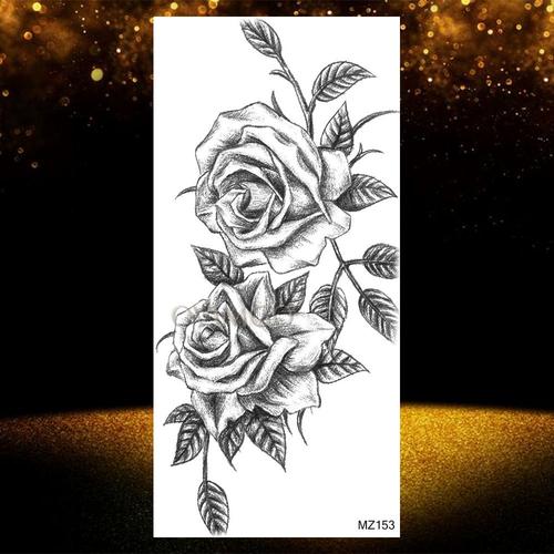 Tatouages Temporaires À Fleurs Géométriques Sexy Pour Femmes Adultes Faux Tatouage À Fleurs En Diamant Rose Art Corporel Maquillage Floral 