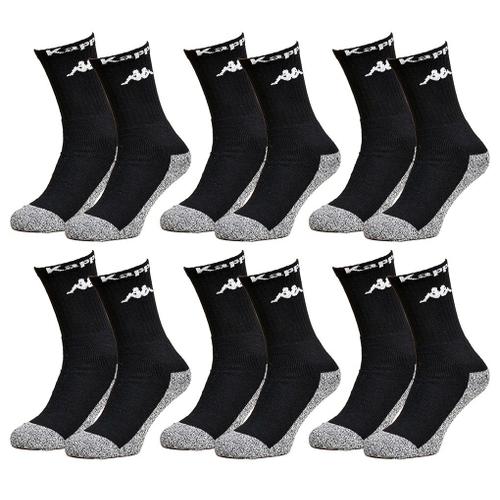 Chaussettes Homme Kappa Modèle Tennis -Assortiment Modèles Photos Selon Arrivages- Pack De 6 Paires Tennis Noires