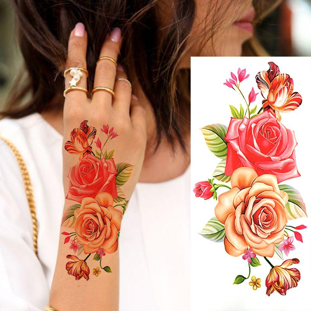 Tatouage Temporaire De Vigne De Fleur Aquarelle Pour Femmes ... - 7