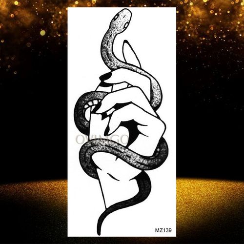 Autocollant De Tatouages Temporaires Imperméables Pour Adultes Pâte De Tatouage Visage De Loup Noir Géométrique Art Corporel Cool Femmes Et Hommes Filles 