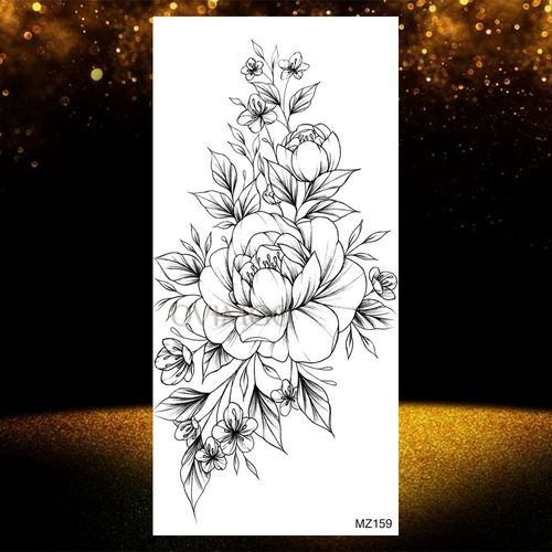Autocollant De Tatouages Temporaires Imperméables Pour Adultes Pâte De Tatouage Visage De Loup Noir Géométrique Art Corporel Cool Femmes Et Hommes Filles 