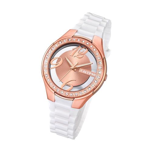 Montre Femme Calypso K5679/7 Montre-Bracelet En Plastique Pur Analogico Blanc Uk5679/7