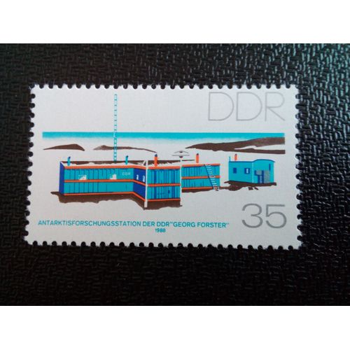 Timbre Allemagne / Rda Yt 2771 Station De Recherche Antarctique "Georg Forster" 1988 ( 091212 1)