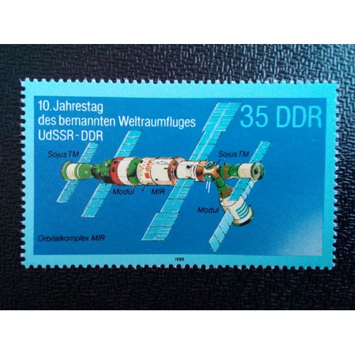 Timbre Allemagne / Rda Yt 2782 Orbitalomplex Mir 1988 ( 091212 1)