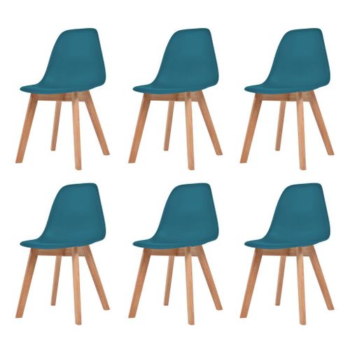 Chaises De Salle À Manger 6 Pcs Turquoise Plastique