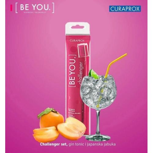 Curaprox Be You Combipack Challenger Dentifrice Blanchissant 90ml ( Gin Tonic / Kaki ) Con Spazzolino Brosses À Dents 5460 Blanc