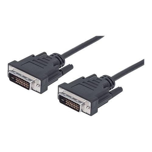 Manhattan Digital DVI-D Dual Link Video Cable (Clearance Pricing), 3m, Male to Male, Fully Shielded, Compatible with DVD-D, Black, Lifetime Warranty, Polybag - Câble DVI - liaison double - DVI-D...