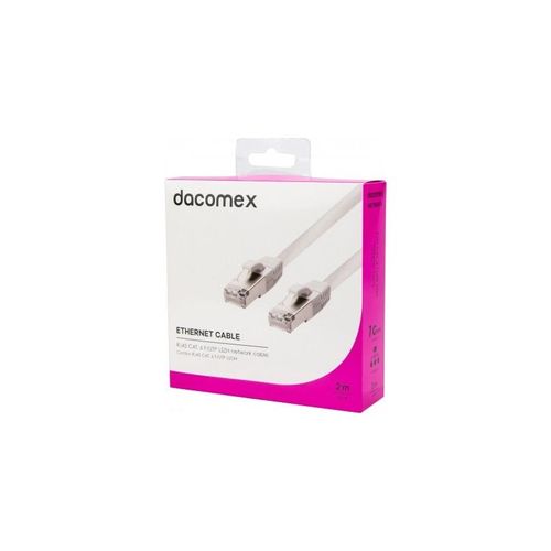 Dacomex - Cordon de raccordement - RJ-45 (M) pour RJ-45 (M) - 2 m - paire torsadée écrantée (F/UTP) - CAT 6 - sans halogène, sans crochet - blanc