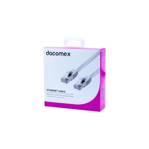 Dacomex - Cordon de raccordement - RJ-45 (M) pour RJ-45 (M) - 1 m - paire torsadée écrantée (F/UTP) - CAT 6 - sans halogène, sans crochet - blanc