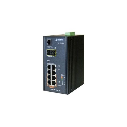 PLANET IGS-4215-4P4T2S - Commutateur - Géré - 4 x 10/100/1000 + 4 x 10/100/1000 (PoE) + 4 x SFP - Montage sur rail DIN - PoE (144 W)