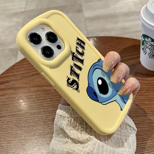 Coque De Téléphone En Silicone Antichoc Disney Stitch Coque De Téléphone Anti-Chute Dessin Animé Mignon Iphone 11 12 13 14 15 Pro Max Poly Xs Max 8 7 Plus Chaud