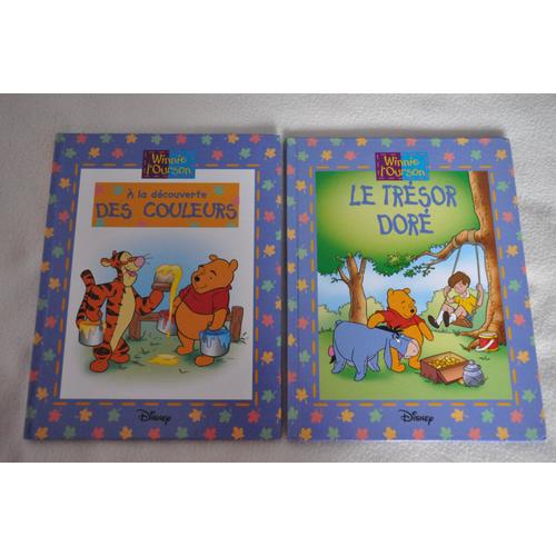 Lot De 2 Livres Winnie L'ourson Disney A La Découverte Des Couleurs Le Trésor Doré Année 2004