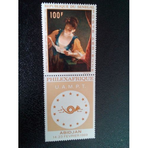 Timbre Sénégal Yt Pa 72 Fille Lisant Une Lettre, J.Raoux (1677-1734) Philexafrique 1969 1968 ( 201212 1)