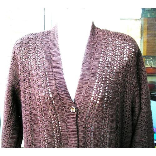 Manteau Long Neuf Fait Main Au Crochet En Laine