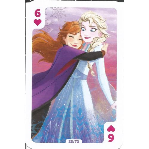 Carte De Jeu. Carrefour 2019. Disney. La Reine Des Neiges 2. 6 De Coeur. Elsa Et Anna 26 / 72