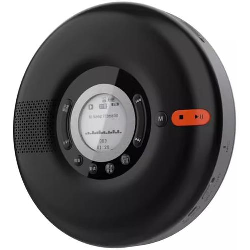 Noir Noir Lecteurs CD Bluetooth, Baladeur CD Portable Rechargeable avec Haut-parleurs, avec Casque, écran LED, Petit Lecteur De Musique