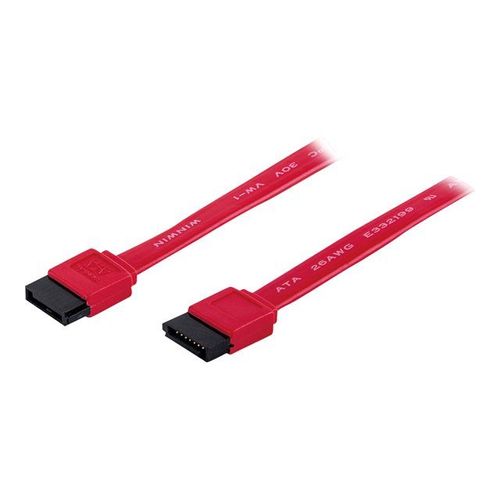 Manhattan SATA Data Cable, 7-Pin, 50cm, Male to Male, 6 Gbps, Red, Lifetime Warranty, Polybag - Câble SATA - SATA (M) pour SATA (M) - 50 cm - moulé, démarré - rouge