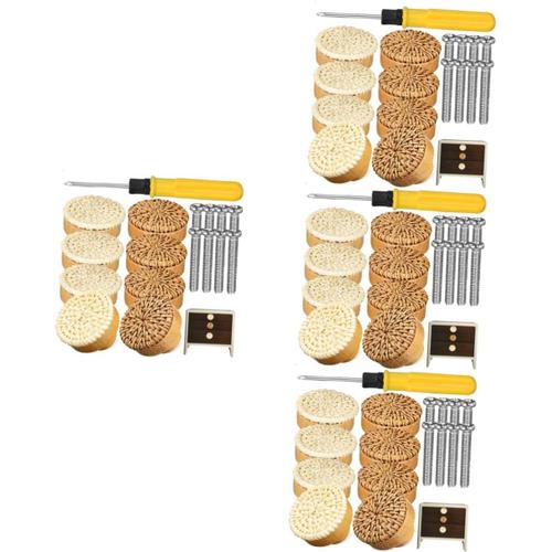 Comme Montré Comme Montré 4 Ensembles Gateau Rond Poignées De Placard Boutons Pour Armoires Boutons De Meubles En Rotin Boutons Pour Commode