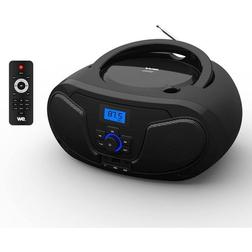 Noir Noir Lecteur Radio CD-USB(MP3)-Bluetooth avec télécommande, 2 * 2W Noir