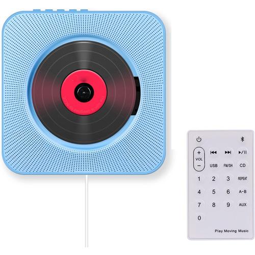 Blue Blue Lecteurs CD pour la Maison, Lecteur CD Portable avec Bluetooth, Boombox Audio Domestique avec télécommande Radio FM USB