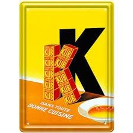 Bouillon Kub Dans Toute La Cuisine - Plaque Carte Postale Publicitaire Bombée Métal 14,5x20,5 Cm - Nestlé Et Les Éditions Clouet