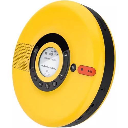 Yellow Yellow Lecteurs CD Bluetooth, Baladeur CD Portable Rechargeable avec Haut-parleurs, avec Casque, écran LED, Petit Lecteur De Musique