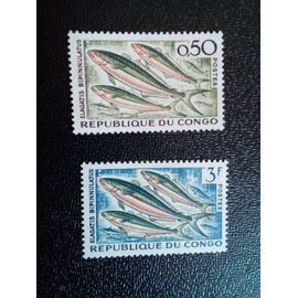 Timbre Congo, République (Brazzaville  Yt 142 - 145 Rainbow Runner (Elagatis Bipinnulatus). 1961 ( 031212 3 )