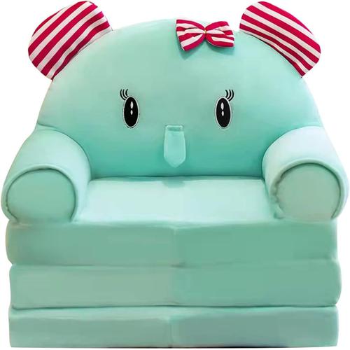 Canapé 2 En 1 Pliable En Peluche Pour Enfants, Canapé Pliable Pour Enfants, Canapé Mignon De Dessin Animé, Canapé Ouvert Pour Salon, Chambre À Coucher, Sans Doublure, Éléphant