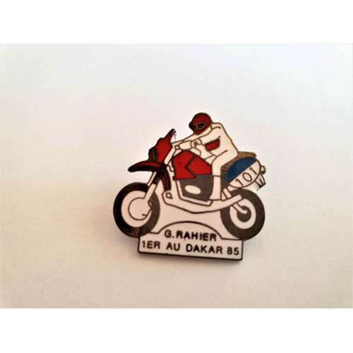 Pins Moto G. Rahier 1er Au Dakar 85 / Signé Pin's Privilège