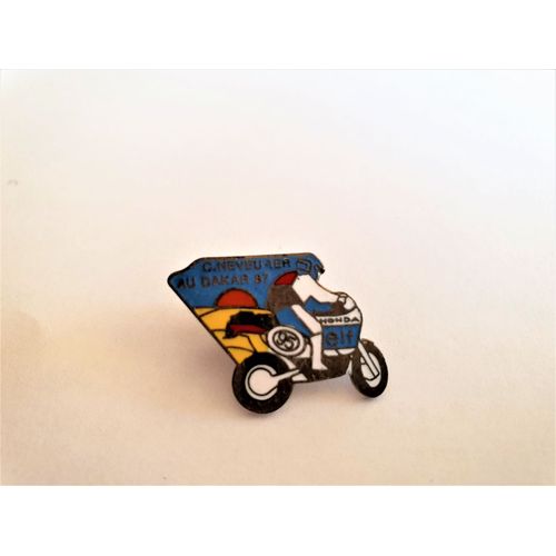 Pins Moto Honda Elf C. Neveu 1er Au Dakar 87 / Signé Pin's Privilège