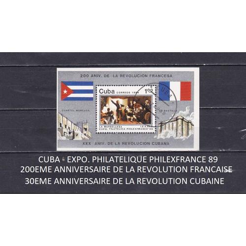 Bloc De Cuba De 1989 "Philexfrance 89"