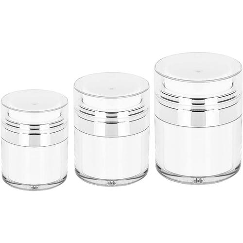 Lot De 3 Récipients À Pompe Gonflables, 15 Ml + 30 Ml + 50 Ml - Distributeur De Crème Vide - Bouteille Sous Vide - Récipient De Pompe À Air Portable Pour Les Déplacements