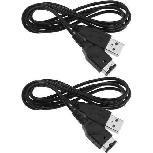 2pcs Câble De Chargeur D'alimentation Usb Compatible Avec Nintendo Nds/Gameboy Advance Sp Câble De Charge Usb Accessoires De Plomb, Noir