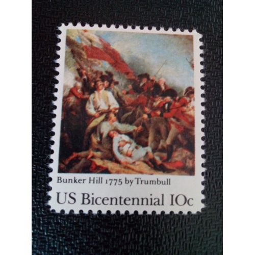 Timbre Etats Unis Yt 1054 Bataille De Bunker Hill, Par John Trumbull 1975 ( 041212 )