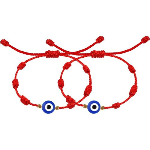 Rouge Savita Bracelets Mauvais ?Il, Corde Mauvais ?Il Fait Main Réglable Bracelet Bonne Chance Corde En Nylon Pour Femmes Hommes Filles Garçons