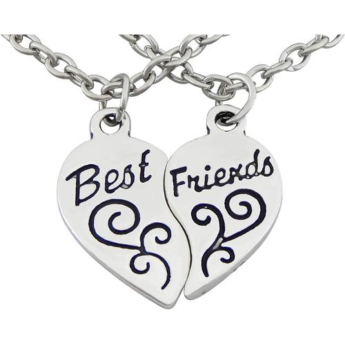 2 Colliers - Pour Fille - 2 Colliers D'amitié Avec Pendentif En Forme De C¿Ur Portant L'inscription En Anglais « Best Friends » - Idée De Cadeau Pour Votre Meilleure Amie/Femme