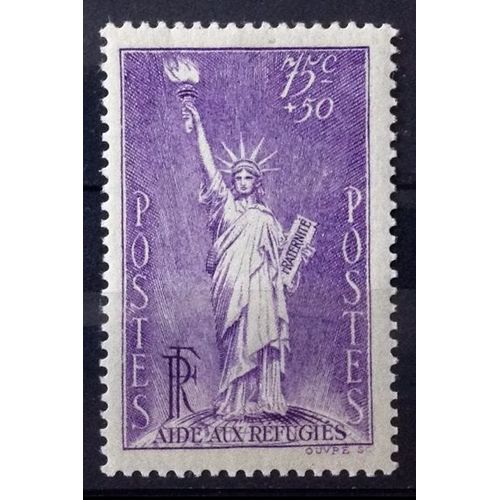 Statue De La Liberté - Aide Aux Réfugiés - 75c+50c Violet (Impeccable N° 309) Neuf** Luxe (= Sans Trace De Charnière) - Cote 25,00 - France Année 1936 - N27732