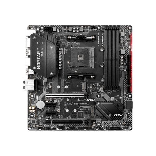MSI B450M MORTAR MAX - Carte-mère - micro ATX - Socket AM4 - AMD B450 Chipset - USB-C Gen2, USB 3.2 Gen 1, USB 3.2 Gen 2 - Gigabit LAN - carte graphique embarquée (unité centrale requise) - audio...