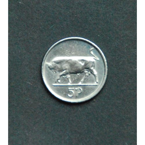 Pièce Irlandaise Eire Lyre Et Taureau 5p 1992