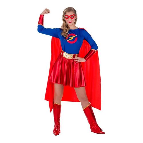 Déguisement Superheroine Rouge Et Bleu Pour Femme