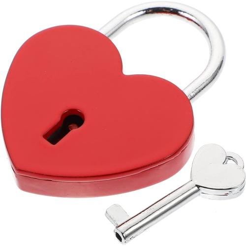 Rouge 1 Pc Serrure D'amour Cadenas De Sécurité Mini Cadenas Petite Mallette De Transport Cadenas D'armoire Valise Vintage Mini-valise Alliage De Zinc Mariage Rouge Boîte à Bijoux