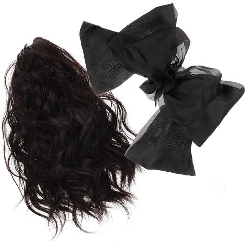 Comme Montré Cheveux Chignons Morceau De Cheveux Pinces À Cheveux Pour Femmes Chouchou Extension Queue De Cheval Clips Cheveux Aux Femmes Marron Noir Les Cheveux En L'air Fil Haute Température 