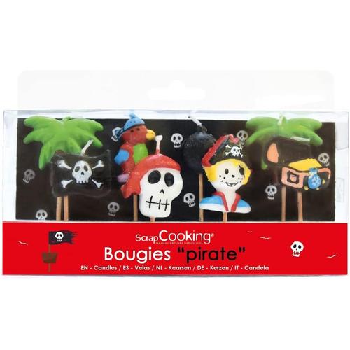 Multicolore Multicolore Scrapcooking 5000 Pirates Set de 8 Bougies Paraffine Multicolore 10,5 x 10 x 2 cm