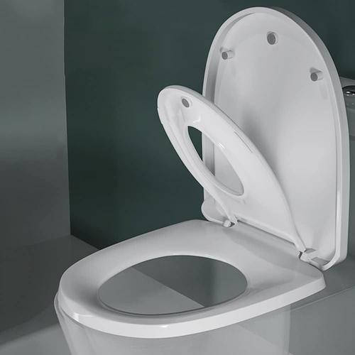 White Le Couvercle D'abattant De Toilette Allongé À Fermeture Lente Et Douce Ne Desserrera Jamais Les Sièges De Toilette Avec Siège D'apprentissage De La Propreté Intégré, Convient À La Fois Aux A