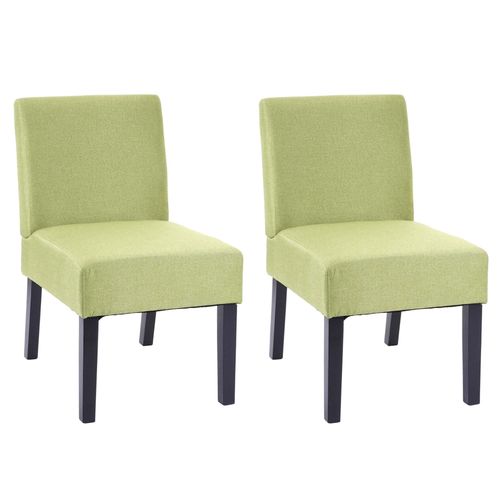 2x Chaise De Salle À Manger Hwc-F61, Fauteuil Lounge, Tissu/Textil   Vert