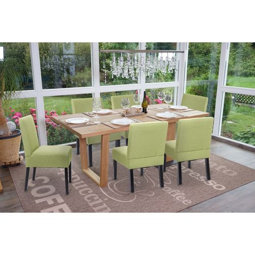 6x Chaise De Salle À Manger Hwc-F61, Fauteuil Lounge, Tissu/Textil   Vert